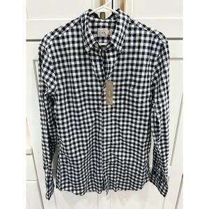 J.Crew Secret Wash Shirt Mens Medium Button Down Blue White‎ Gingham Check